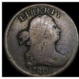 1808 Copper Half Cent LIGHTLY CIRCULATED