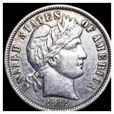1911 Barber Dime NEARLY UNCIRCULATED
