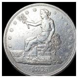 1875-CC Silver Trade Dollar NEARLY UNCIRCULATED