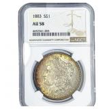 1883 Morgan Silver Dollar NGC AU58