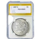 1887-S Morgan Silver Dollar PGA MS63