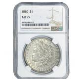 1880 Morgan Silver Dollar NGC AU55
