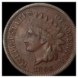 1866 Indian Head Cent ABOUT UNCIRCULATED
