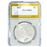 1927 Silver Peace Dollar PGA MS62