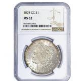 1878-CC Morgan Silver Dollar NGC MS62