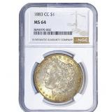 1883-CC Morgan Silver Dollar NGC MS64