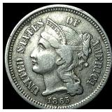 1865 Nickel Three-Cent Piece ABOUT UNCIRCULATED