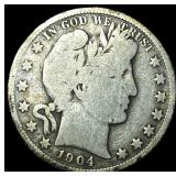 1904-S Silver Barber Half Dollar NICELY CIRCULATED
