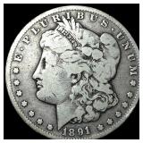1891-CC Silver Morgan Dollar LIGHTLY CIRCULATED