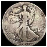 1921-S Silver Walking Liberty Half Dollar LIGHTLY