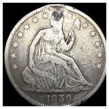 1859 Silver Half Dollar (Seated Liberty) LIGHTLY C
