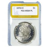 1878-CC Morgan Silver Dollar PGA MS64 PL
