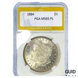 1884 Morgan Silver Dollar PGA MS65 PL