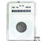 1821 Capped Bust Dime ANACS EF40