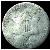 1852 Silver Three-Cent Piece NICELY CIRCULATED