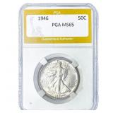 1946 Walking Liberty Half Dollar PGA MS65