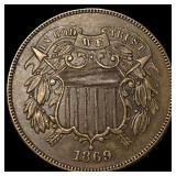 1869 Copper 2 Cents CLOSELY UNCIRCULATED