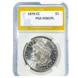 1878-C Morgan Silver Dollar PGA MS63 PL