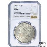 1882-CC Morgan Silver Dollar NGC MS62
