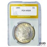 1885 Morgan Silver Dollar PGA MS64