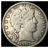 1907-O Silver Barber Half Dollar LIGHTLY CIRCULATE