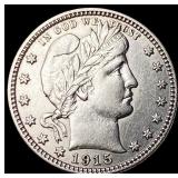 1915-D Silver Barber Quarter CLOSELY  UNCIRCULATE