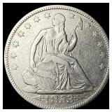 1853 Arrows/Rays Seated Liberty Half Dollar  NEAR
