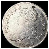 1809 Capped Bust Half Dollar (holed) NEARLY UNCIRC