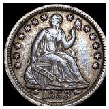 1853 Arrows Seated Liberty Half Dime CLOSELY UNCIR