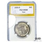 1935-D Texas Half Dollar PGA MS68
