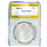 1884-O Morgan Silver Dollar PGA MS64