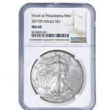 2017 Silver Eagle NGC MS69