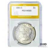 1881-S Morgan Silver Dollar PGA MS65