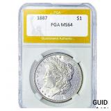 1887 Morgan Silver Dollar PGA MS64