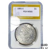 1881-S Morgan Silver Dollar PGA MS66
