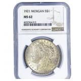 1921 Morgan Silver Dollar NGC MS62