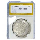 1886-S Morgan Silver Dollar PGA MS62