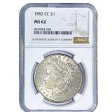 1882-CC Morgan Silver Dollar NGC MS62