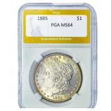 1885 Morgan Silver Dollar PGA MS64