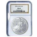 2004 Silver Eagle NGC MS69