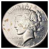 1928 Silver Peace Dollar CLOSELY UNCIRCULATED