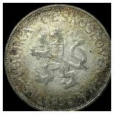 1932 Czechoslovakia Silver 5 Porus Key Date