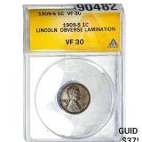 1909-S Wheat Cent ANACS VF30