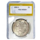 1880-S Morgan Silver Dollar PGA MS66+