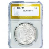 1887-O Morgan Silver Dollar PGA MS64