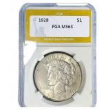 1928 Silver Peace Dollar PGA MS63