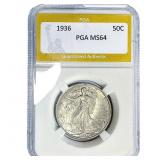 1936 Walking Liberty Half Dollar PGA MS64