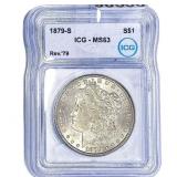 1879-S Morgan Silver Dollar ICG MS63