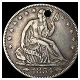 1854-O Silver Half Dollar (Holed) HIGH GRADE
