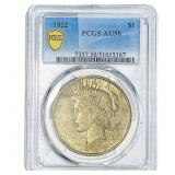 1922 Silver Peace Dollar PCGS AU50